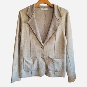 Lola & Sophie New York Gray Gold Metallic Raw exposed hem Jacket Size M Artsy